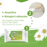 OLA nat toiletpapier - (1X40 stuks) Vochtige doekjes - kamille-extract en melkzuur, wasbaar, gevoelige huid - 40 stuks