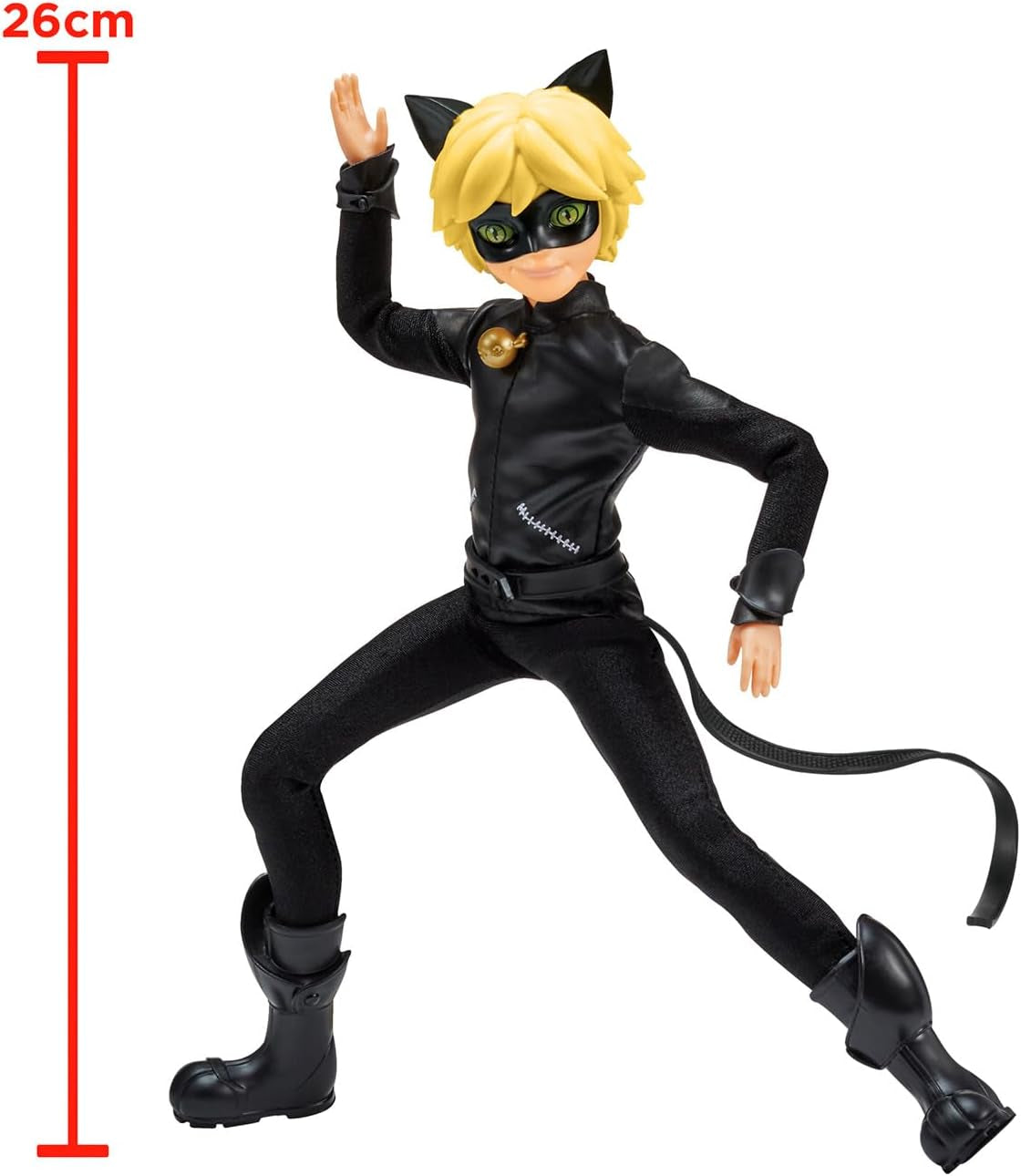 BANDAI - Wonderbaarlijk lieveheersbeestje - Mannequin-pop van 26 cm - Motan Noir - Officieel gelicentieerd Miraculous - Motan Noir gelede pop - Speelgoed voor kinderen vanaf 4 jaar - P50002