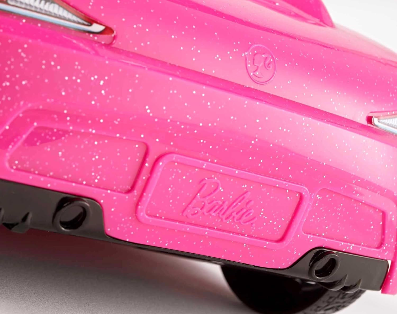Barbie-pop en roze glitter-cabriolet, realistische banden, logo, speelgoed voor kinderen vanaf 3 jaar, DJR55