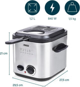 Princess 182611 Mini Fonduefriteuse - Snelle verwarming - Geurfilter - Capaciteit 1,2 liter, Zilver Huishoudelijke apparaten Naty Shop