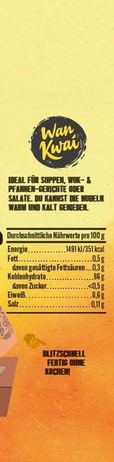Wan Kwai glasnoedels 100 g – gastronomische Aziatische variant! Glutenvrij, gemaakt van mungbonenzetmeel en water. Ideaal voor soepen, wokgerechten en salades. Fijne textuur, klaar in 5 minuten.