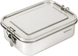 Wenco roestvrijstalen lunchbox 2 compartimenten grote capaciteit 850 ml lunchbox waterdicht vaatwasmachinebestendig inclusief vervangende siliconen ring 18,5 x 14 x 5,5 cm zilver (2 stuks) Naty Shop voedselbewaardozen 850 ml