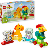 LEGO DUPLO Dierentrein, speelgoedtrein op wielen, creatief bouwen en herbouwen van dierenfiguren, educatief speelgoed voor peuters, verjaardagscadeau voor dierenliefhebbers meisjes en jongens van 1½ jaar oud 10412 bouwsets Besuche den LEGO-Store Single