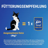 Felix Soepreepjes, Kattensoep, Gemengde Variatie, Verpakking van 8 (8 x 6 zakjes van elk 48 g)
