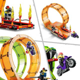 LEGO 60339 City Stuntz Stuntzshow dubbele loopingset, incl. oprit, monstertruck, 2X motorfiets en 7 minifiguren, speelgoed voor kinderen vanaf 7 jaar Bouwsets Besuche den LEGO-Store
