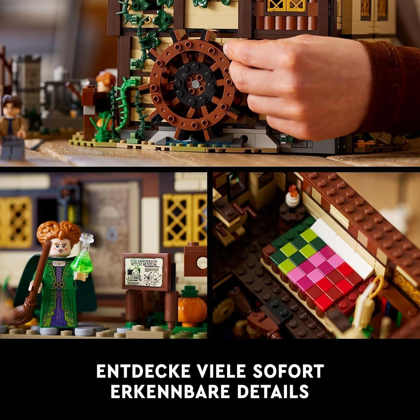 LEGO Ideas Hocus Pocus: Heksenhuisset van de Sanderson Sisters, collectie voor volwassenen met huis, 6 minifiguren en accessoires, vrouwelijk en mannelijk 21341 Bouwsets Besuche in LEGO-Store