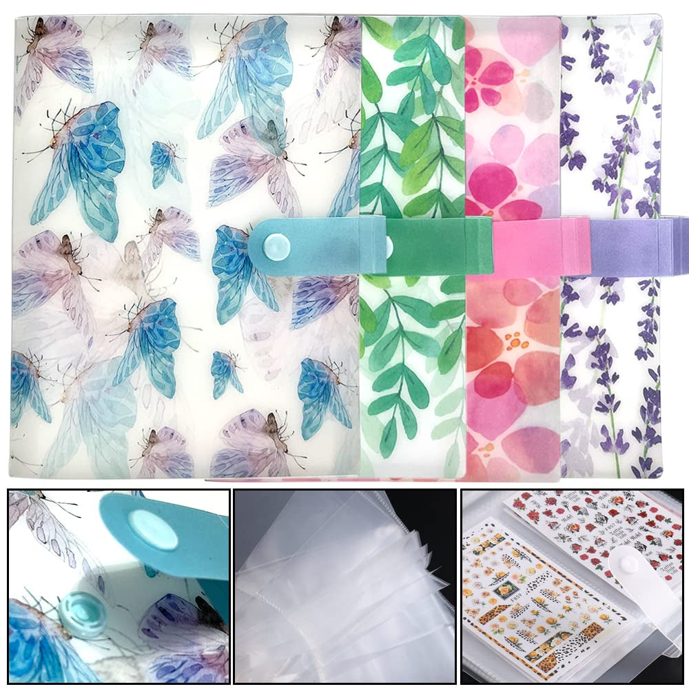 144 vakjes Nail Art Sticker Opbergboek Blätter Nail Art Decals Sammelalbum Nagelsticker Leerer Displayhalter Binder Boek Kunststof DIY Nail Art Design Tools voor Nail Art Sticker