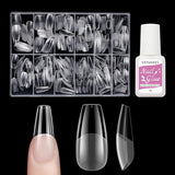 Korte Kunstnagels Ballerina 500 stuks Lijm op 12 Maten Kunstnagels Korte Zachte Gel Volledige Dekking Nageltips Voor Gelnagels Korte S