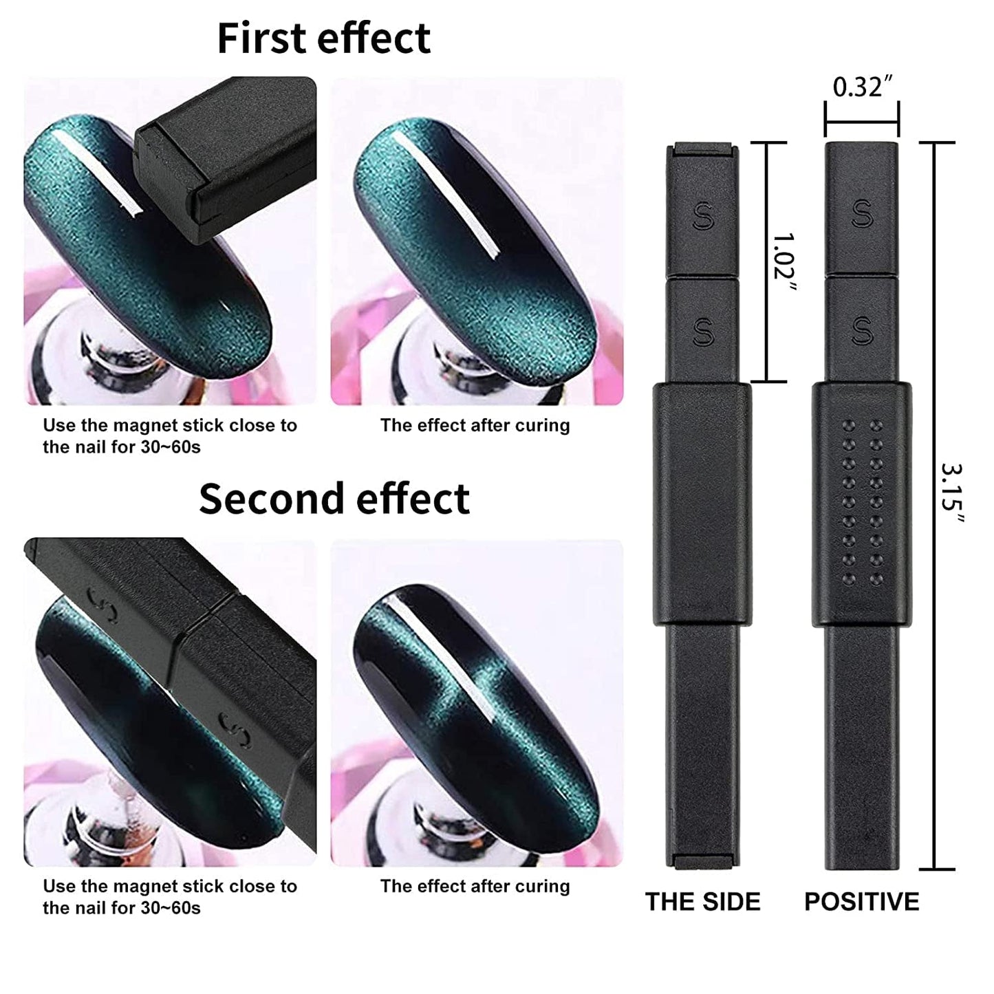 Nail Art Werkzeug Magnetstift, 10 Stück Nagel Magnet Stick Tool Set, Nagel Magnet Stift en Starker Magnet Stock Punktierungsstifte Für DIY 3D Magnetics Katzenauge UV Gel Polnisch Nagel Kunst