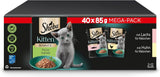 Sheba natvoer voor kittens, in diverse zakjes, met zalm (MSC) en kip in saus, multipack 40x85g