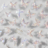 3 Stück Nagelsticker, Selbstklebend Glänzend Aurora Schmetterling Nagelsticker, Farbe Erleichterung Schmetterlinge Nagelsticker, Nail Art Decoratie Nagel Design Zubehör, Für Frauen Nagel DIY Art