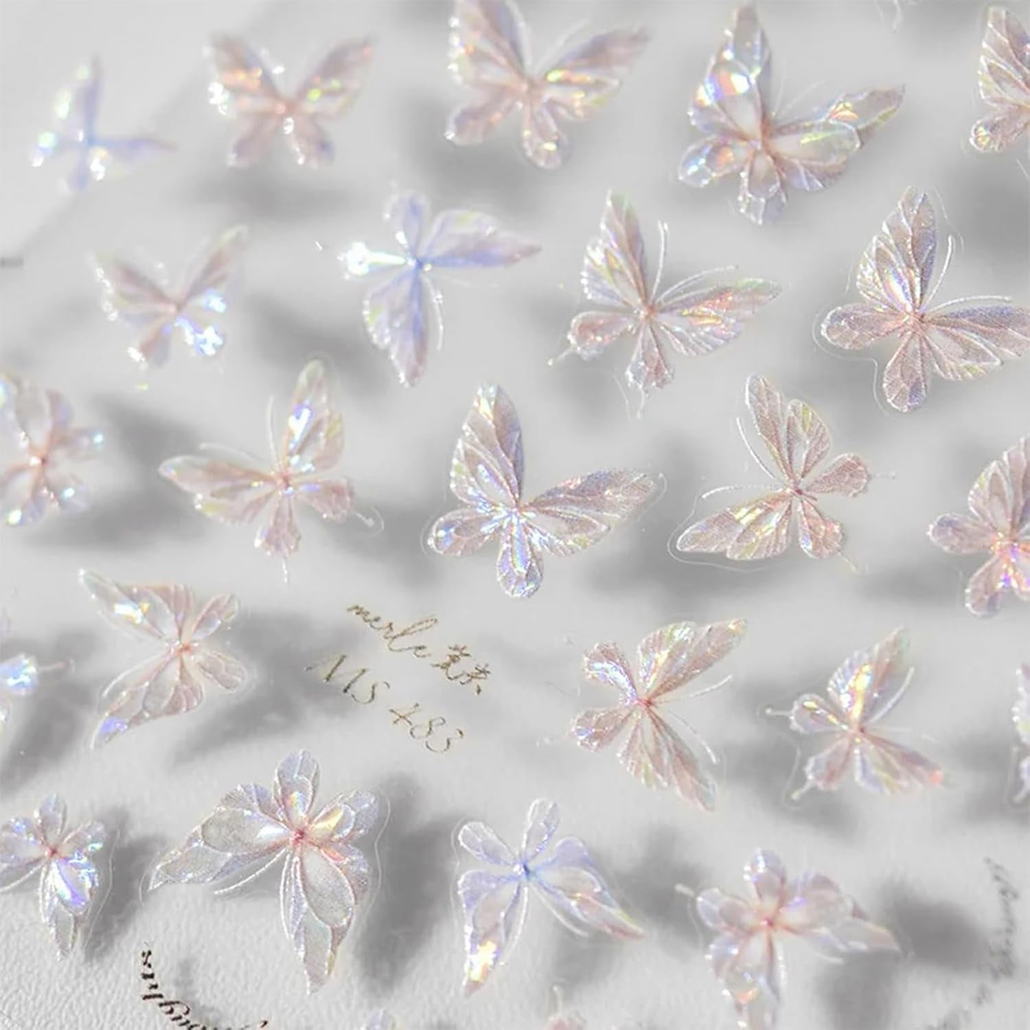 3 Stück Nagelsticker, Selbstklebend Glänzend Aurora Schmetterling Nagelsticker, Farbe Erleichterung Schmetterlinge Nagelsticker, Nail Art Decoratie Nagel Design Zubehör, Für Frauen Nagel DIY Art