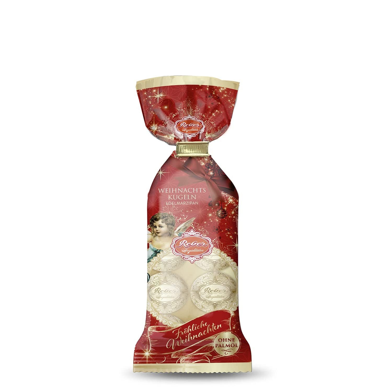 Reber Mozart-balletjes met pure chocolade, verpakking van 6 met marsepein en nougat, veganistisch - 1 x 120 g