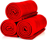 ALCLEAR 3 stuks Oeko Tex fleece dekens, kleur: antraciet, groot formaat 130X160 Cm, ruim 200 G/M2, bankdeken bankdeken deken woonkamerdeken, picknickdeken bankspreideken bedden en dekens Beuche den ALCLEAR-Store Rood 3 stuks 130X160 Cm