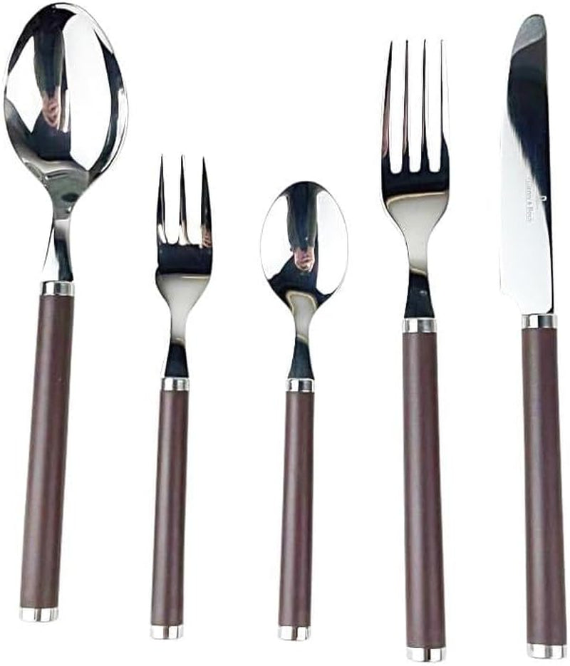 Villeroy En Boch Play Chocoladebruin Bestek, voor maximaal 6 personen, 30-delig, roestvrij staal, bruine kunststof handgreep Keuken Naty Shop