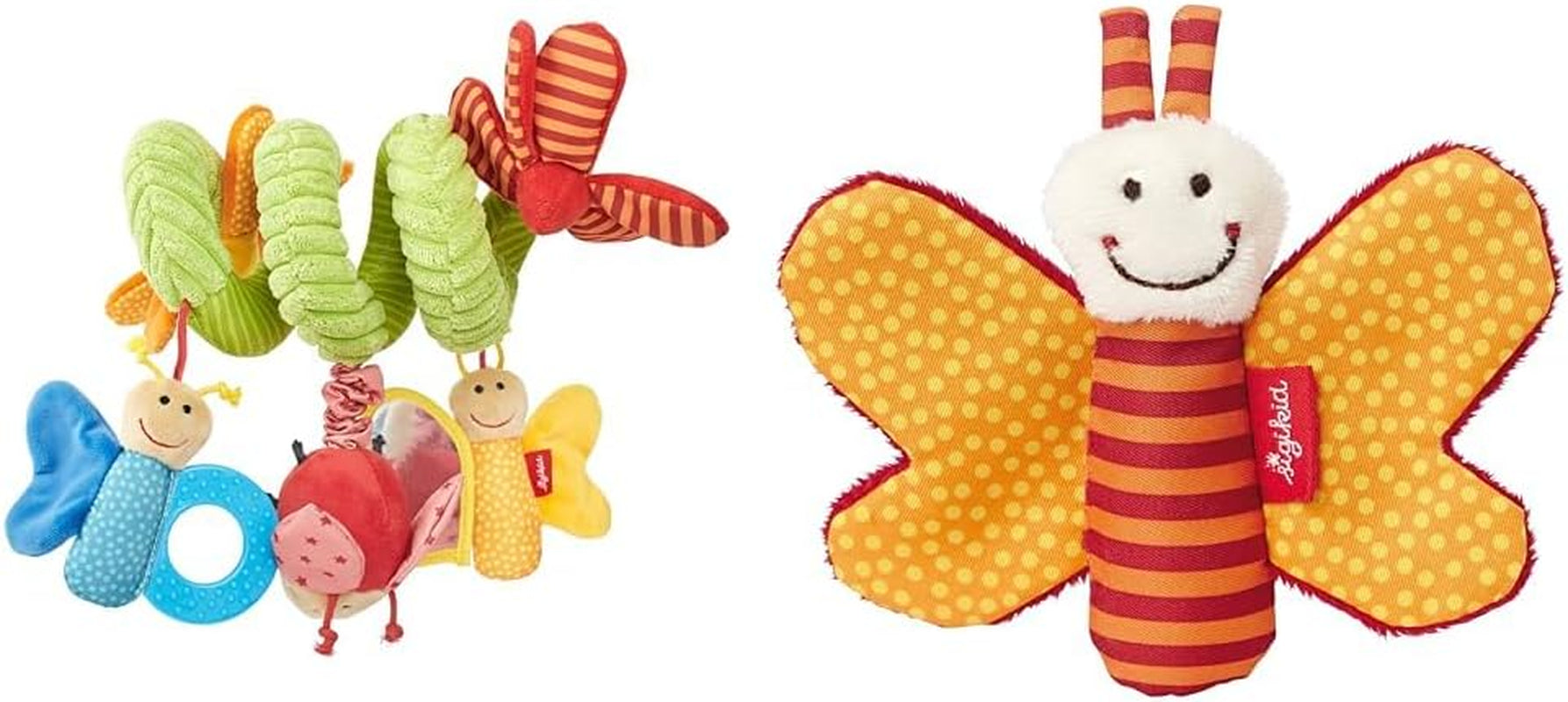 SIGIKID 42249 Actieve spiraalvlinder Baby Activity On Tour meisjes aanbevolen babyspeelgoed vanaf de geboorte Veelkleurig speelgoed Bebe Naty Shop Pakket met babyspeelgoed 41181 Veelkleurig