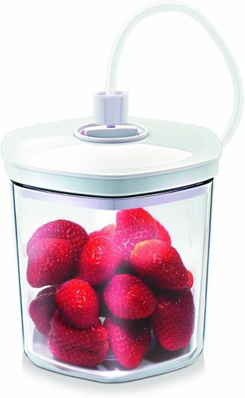CASO Vacuümcontainerset, breukvaste en vaatwasmachinebestendige container, 3 vacuümcontainers voor drukgevoelige levensmiddelen en vloeistoffen, geschikt voor alle CASO vacuümsealers met slangaansluiting, stapelbare voedselbewaardozen Naty Shop