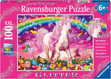 Ravensburger kinderpuzzel - 13927 Horse Dream - Puzzel met paarden voor kinderen vanaf 6 jaar, Met 100 stukjes in XXL-formaat, Met glitterpuzzel Naty Shop Single