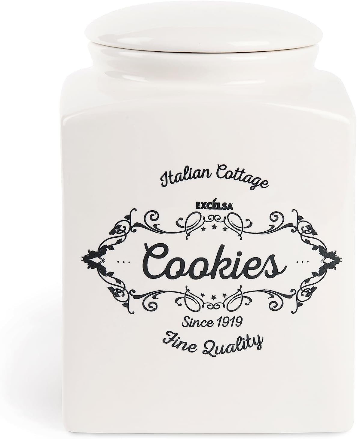 Excelsa koektrommel, keramiek, ivoorwit, Inhoud: 3 liter Voedselbewaardozen Naty Shop Standaard titel