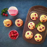 Pyrex BANDEJA 6 MAGDALENAS ASYMETRIA PX Muffinförmchen, Metall, Bunt, 6 Magdalena Vormen en bakplaten Naty Shop