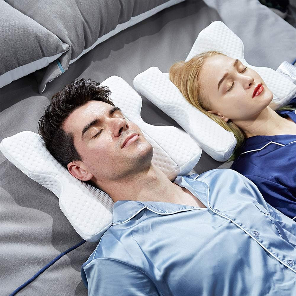 MINGZE Multifunctioneel traagschuimkussen Nekkussen Schuim, boog U-vormig nekkussen, langzaam rebound-slaapkussen Rebound-drukkussen, kussen IJszijde voor hand- en nekbescherming Cervicale orthopedische kussens Naty Shop