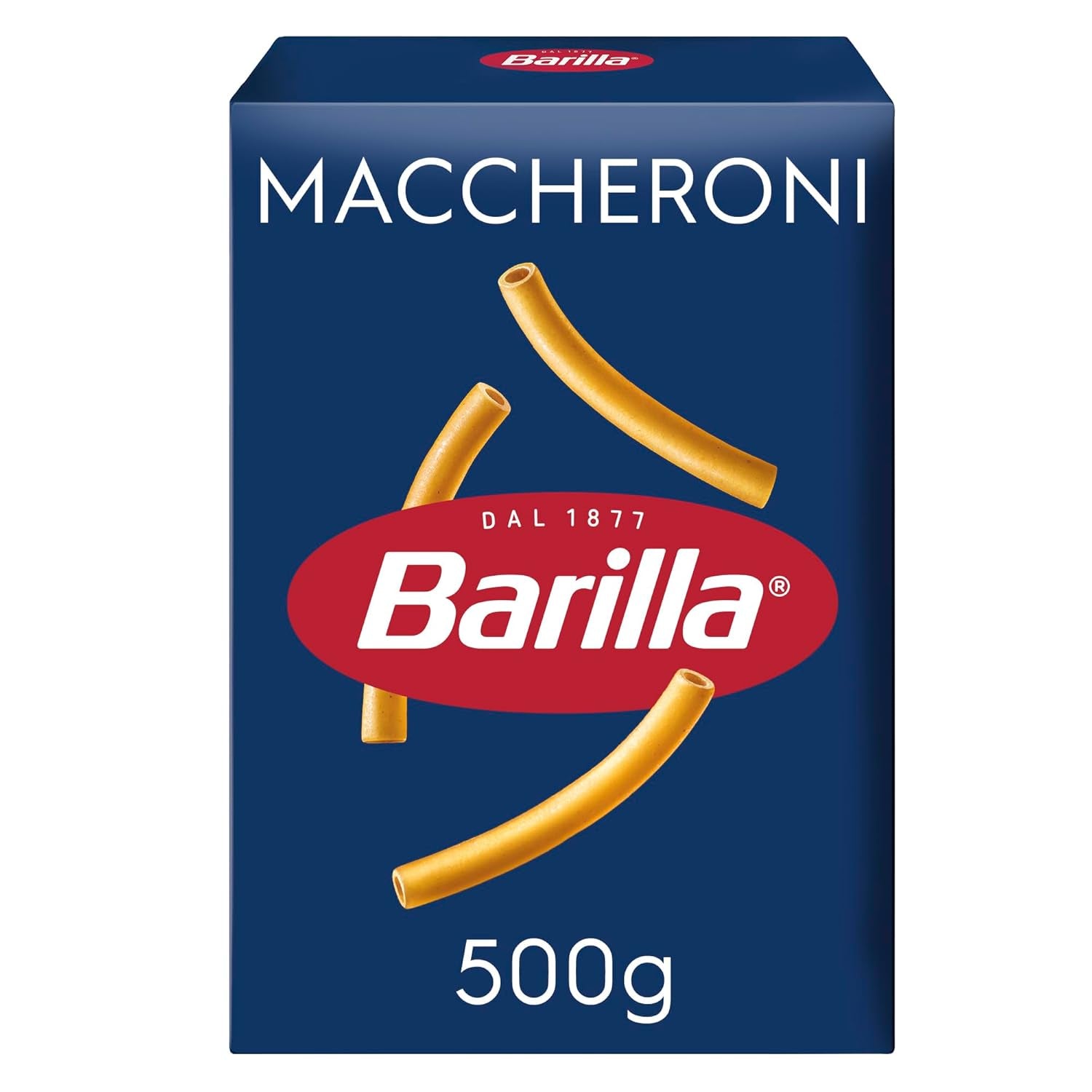 Pasta Barilla Klassieke Maccheroni nr. 44 durumtarwe van hoge kwaliteit, altijd beetgaar, 500 g