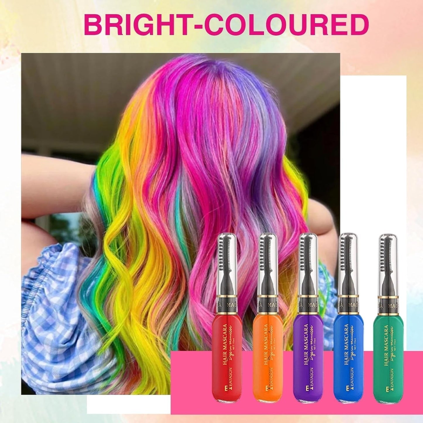 5 kleuren Tijdelijke haarverf voor kinderen Wasbare kleur Mascara Haarkrijt Salon Haarverf Naty Shop