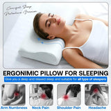 Orthopedisch neksteunkussen van traagschuim - Ergonomisch kussen, anti-snurkkussen voor zij-, buik- en rugslapers, kussen, 60 cm x 40 cm x 12 cm Cervicale orthopedische kussens Naty Shop