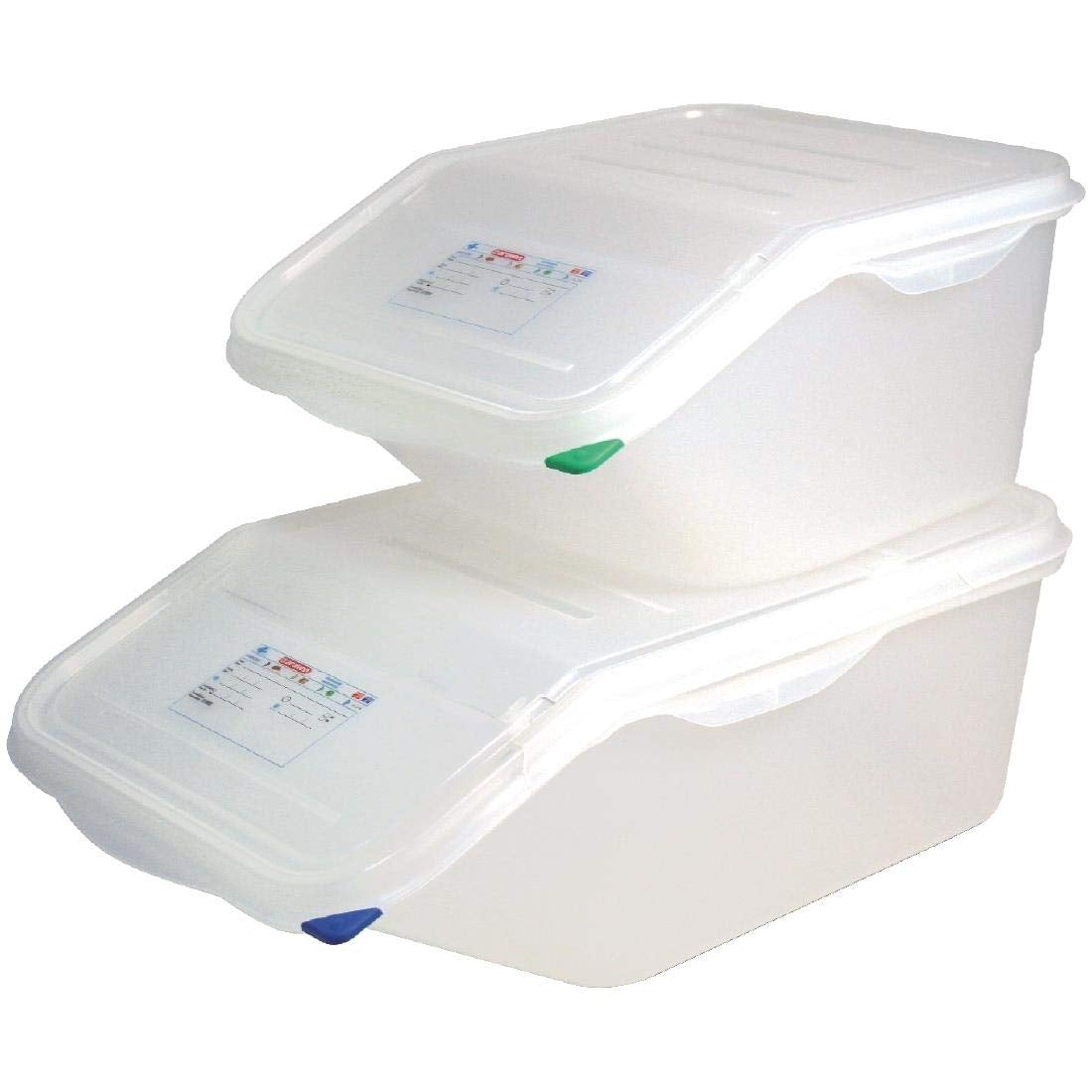 9146 Toegankelijke bak met deksel GN 44199, wit, 200(h) x 200(b) x 395(d) mm. Naty Shop voedselbewaardozen