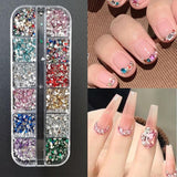 2000 stuks Bunte Strasssteine ​​Nägel Glitzersteine ​​nagelbedels Nailart Edelsteine ​​nagelsteen Glitzer Steine ​​nagelbedels Nägel Zubehör Kristalle Diamant Nageldesign Strass Nail Art Rhinestones Nail Gems