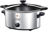 Russell Hobbs slowcooker, 3,5 liter antiaanbaklaag, roestvrij staal, 3 temperatuurinstellingen en warmhoudfunctie, 160 W slowcooker Naty Shop Standaardtitel