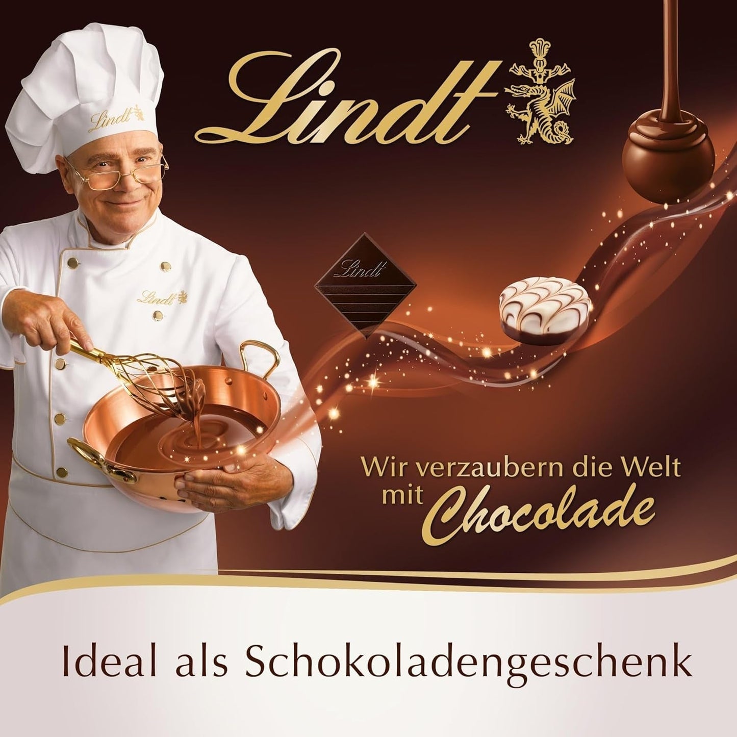 Lindt Schokolade - Golfballen | 110 G| Drei Golfbal Aus Lindt Vollmilch-Schokolade Met Nougatcremefüllung en Waffelstückchen | Pralinnengeschenk | Cadeau voor golfer | Schokoladengeschenk Naty Shop
