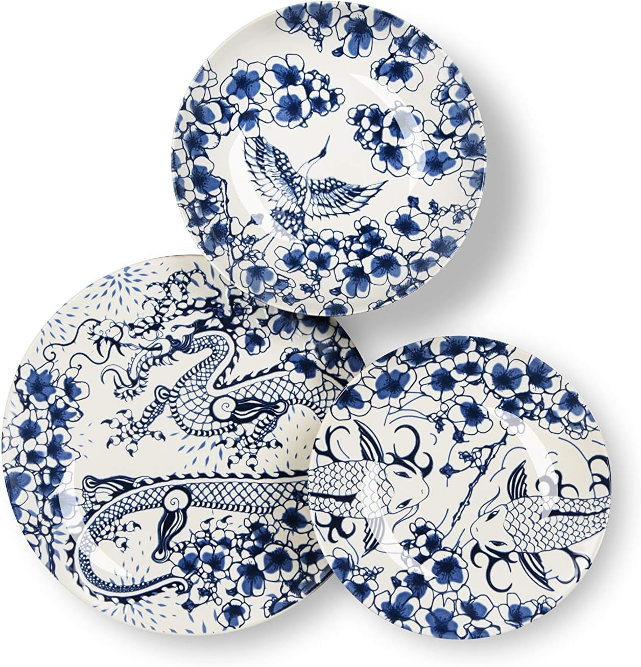 Excelsa Zen serviesset, 18-delig, keramiek, wit en blauw