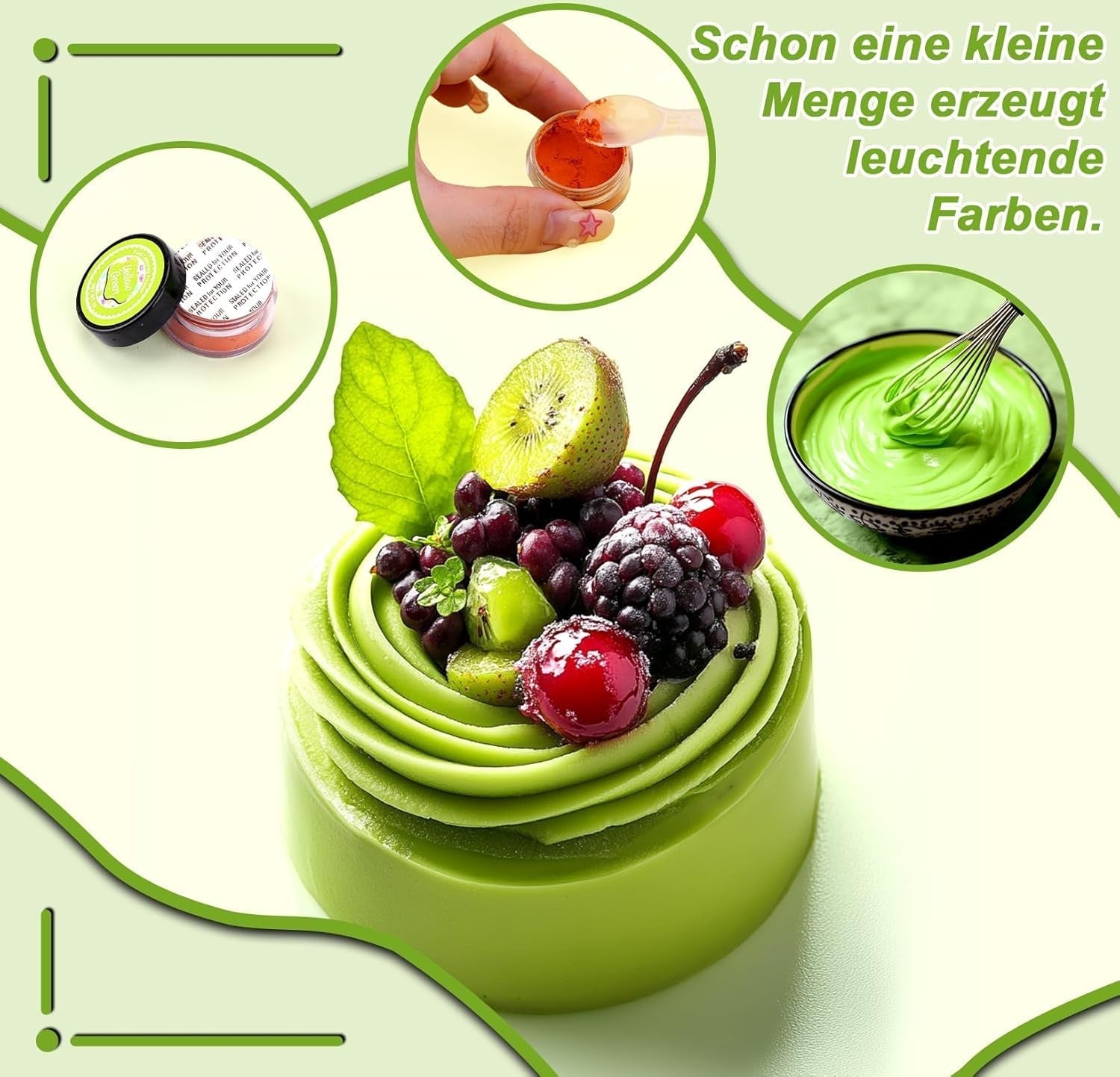 Voedselkleuring in poedervorm - 24 sterk geconcentreerde kleurstoffen Levendige kleurstoffen voor taarten, macarons, fondant, bakken, glazuur, botercrème, koekjes - 2 g (elk)