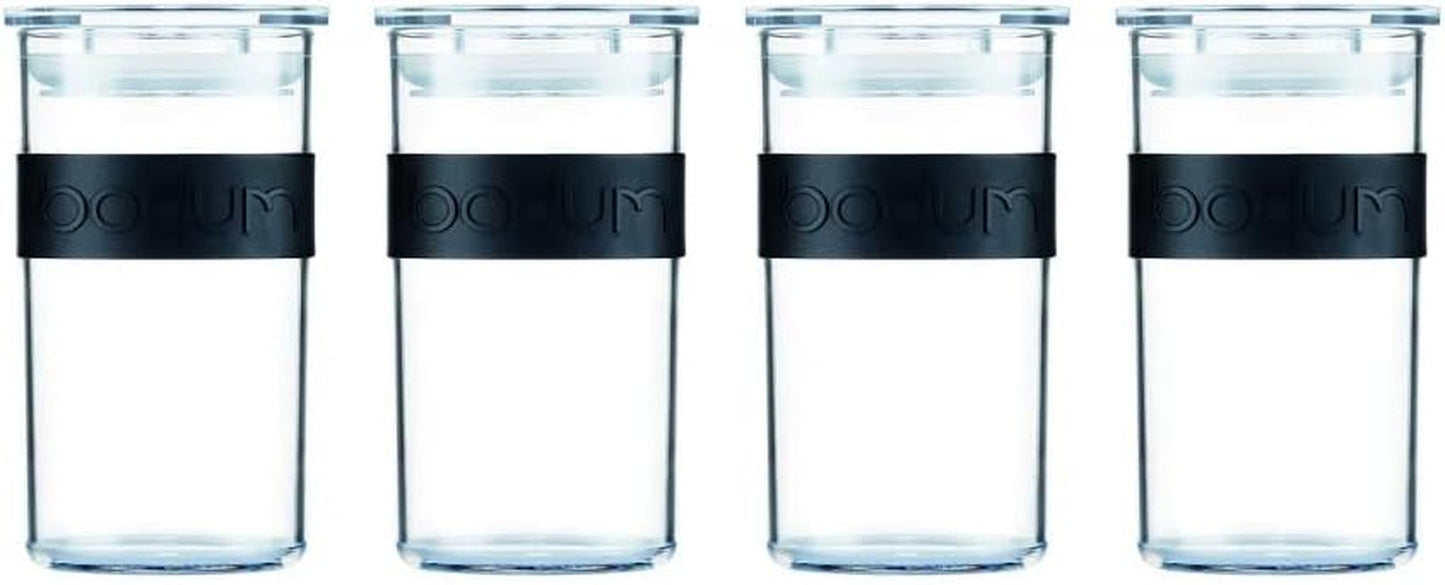 BODUM PRESSO voorraadpotten, kunststof, zwart, 4 x 0,25 l, 3 x 0,6 l, 3 x 1 l, 2 x 2 l Voedselbewaardozen Naty Shop Zwart 0,25 L