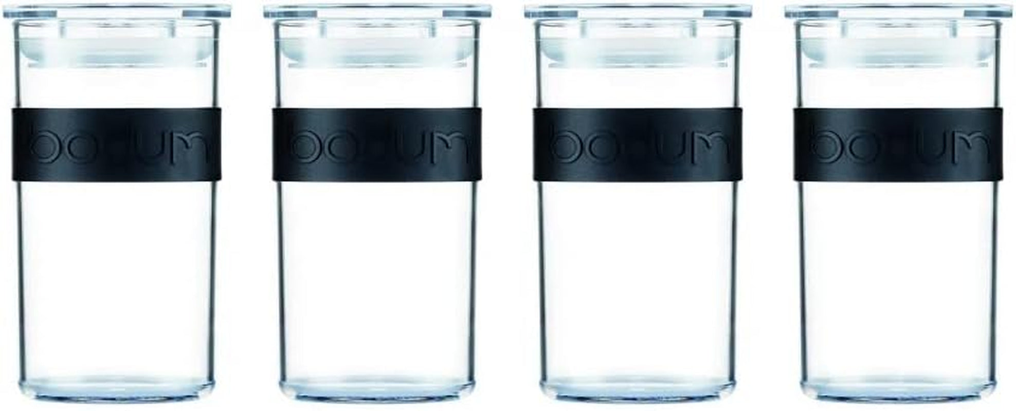 BODUM PRESSO voorraadpotten, kunststof, zwart, 4 x 0,25 l, 3 x 0,6 l, 3 x 1 l, 2 x 2 l Voedselbewaardozen Naty Shop Zwart 0,25 L