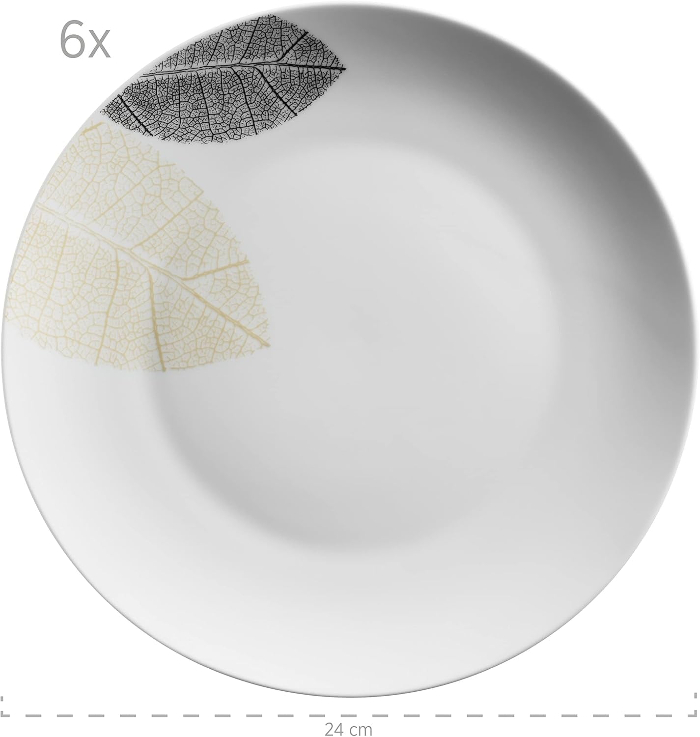 MÄSER 931215 Prachtig gedecoreerd servies voor 6 personen, gecombineerd servies 30-delig, met frameloze vormen, porselein, wit