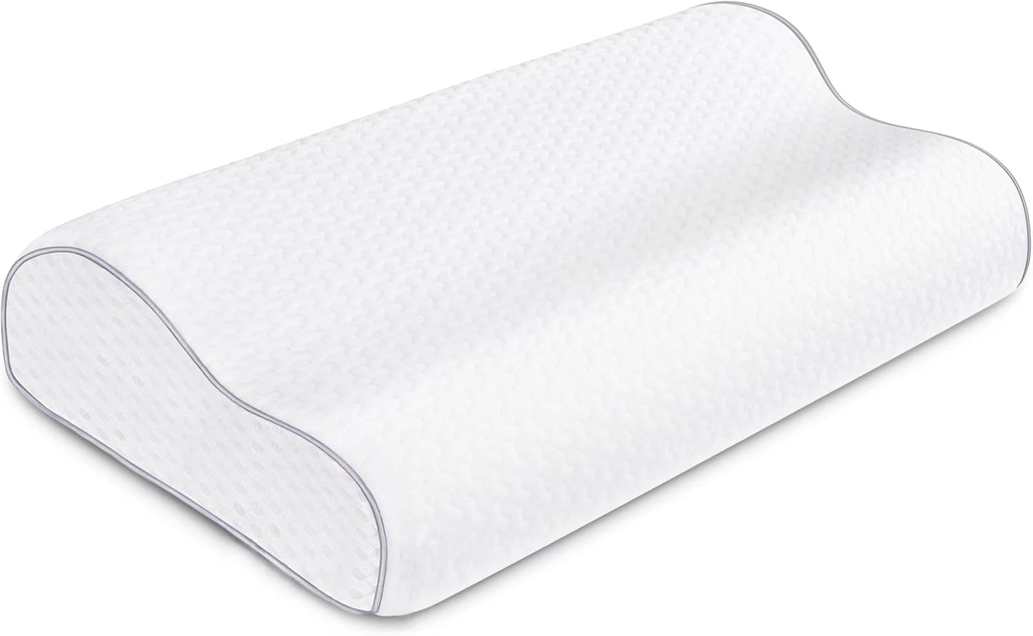 BDTFO Nekpijn Memory Foam Kussen Orthopedisch Cervicaal Contourkussen Neksteun voor de buikzijslaper met wasbare ademende ritssluiting Cervicale orthopedische kussens Naty Shop Wave Wit