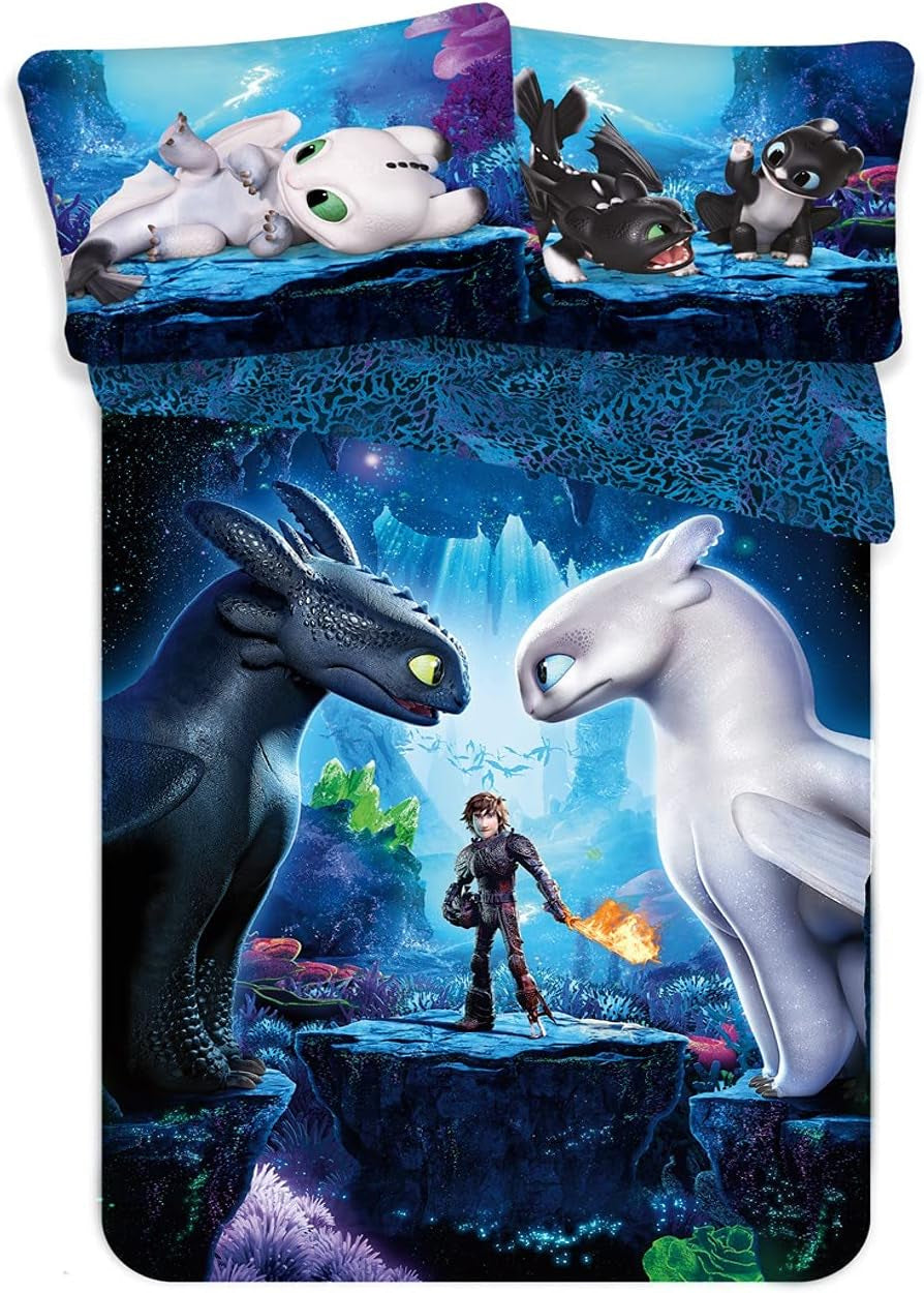 Kinderbeddengoed, films en tekenfilms, omkeerbaar, katoenen beddengoed - kinderen Naty Shop How To Train Your Dragon