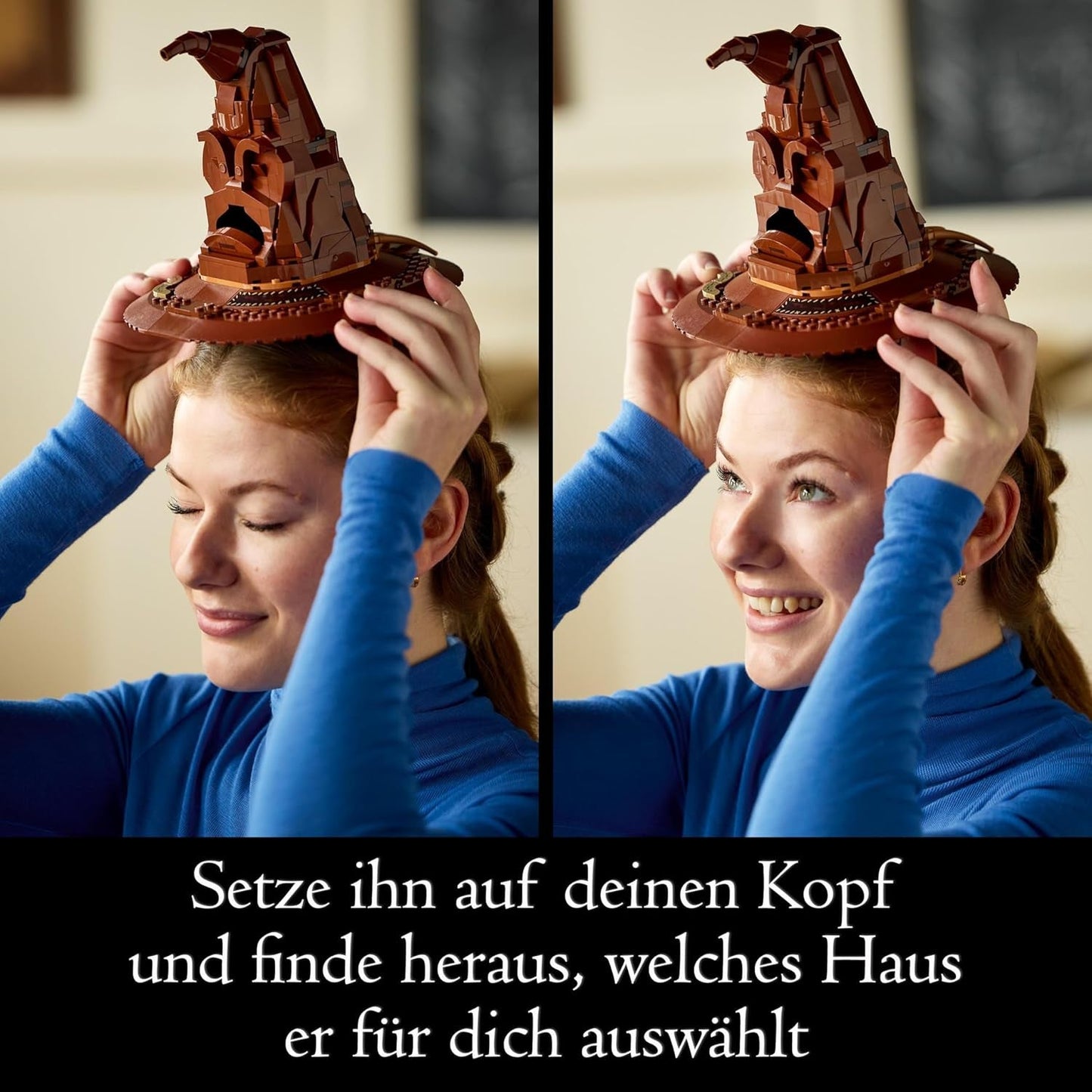 LEGO Harry Potter Pratende Hoed Zweinstein Model Film voor volwassenen Cadeau voor dames Heren Moeder Vader met 31 willekeurige geluidscombinaties Sorteert je in je Zweinsteinhuis 76429 Bouwsets Bekijk de LEGO-Store
