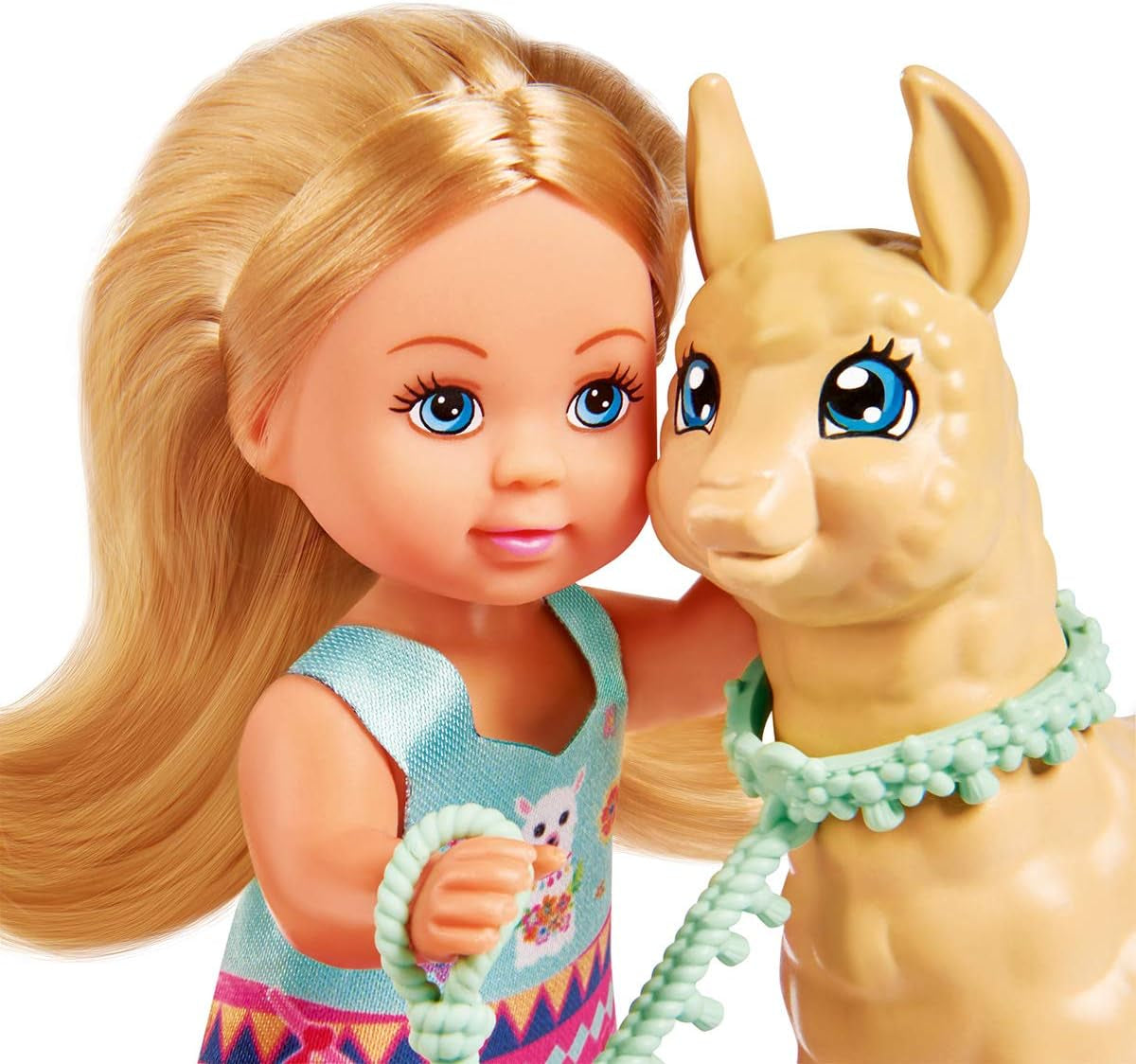Simba 105733497 - Evi liefdespop in schattige alpaca-outfit en riem, 12 cm, voor kinderen vanaf 3 jaar