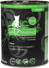 Natvoer voor katten Catz Finefood Purrrr Paard Monoproteïne nr. 123, voor katten met een gevoelige spijsvertering, 70% vleesgehalte, 6 dozen x 400 g