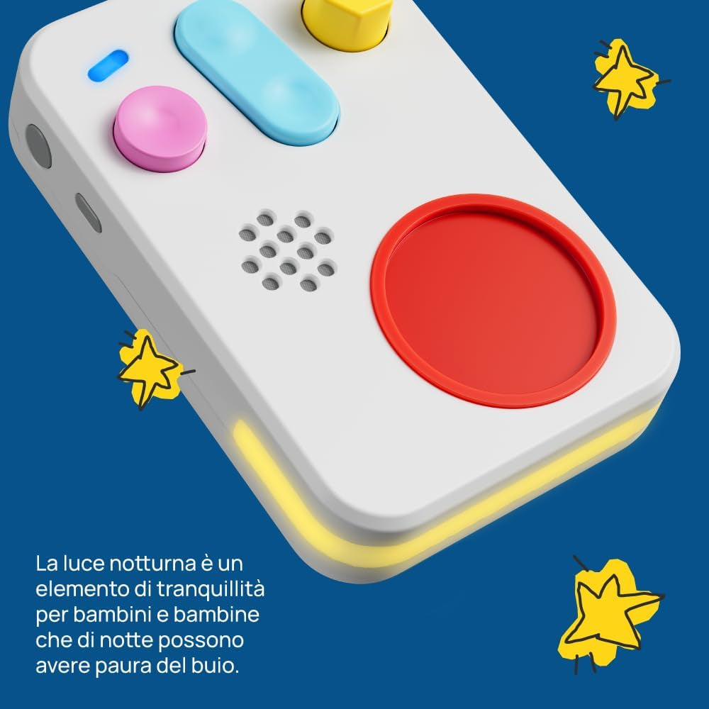 + Interactieve verhalenverteller voor kinderen met audiocontent van 0 tot 10 jaar, audiobox met geluidsfiguur -Ik, nachtlampje, slaaproutine, muzikaal leerspel, Italiaanse versie Jucarii Bebe Naty Shop