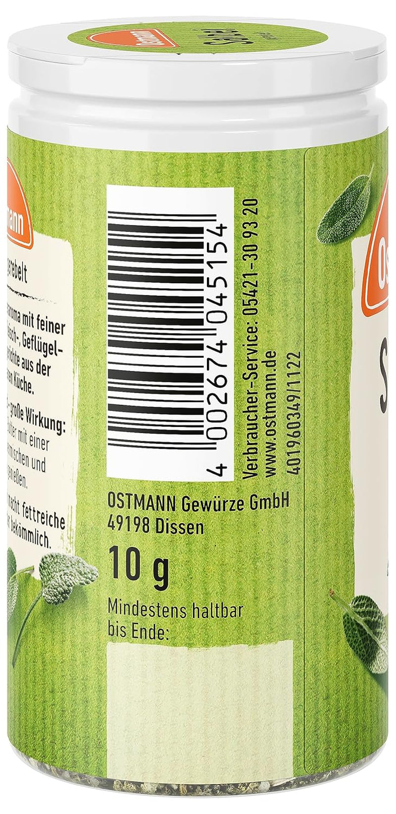 Ostmann Gewürze - Salie gerebelt | Würziges Kräuteraroma für Fleisch- en Gemüsegerichte | 10 g per dosis