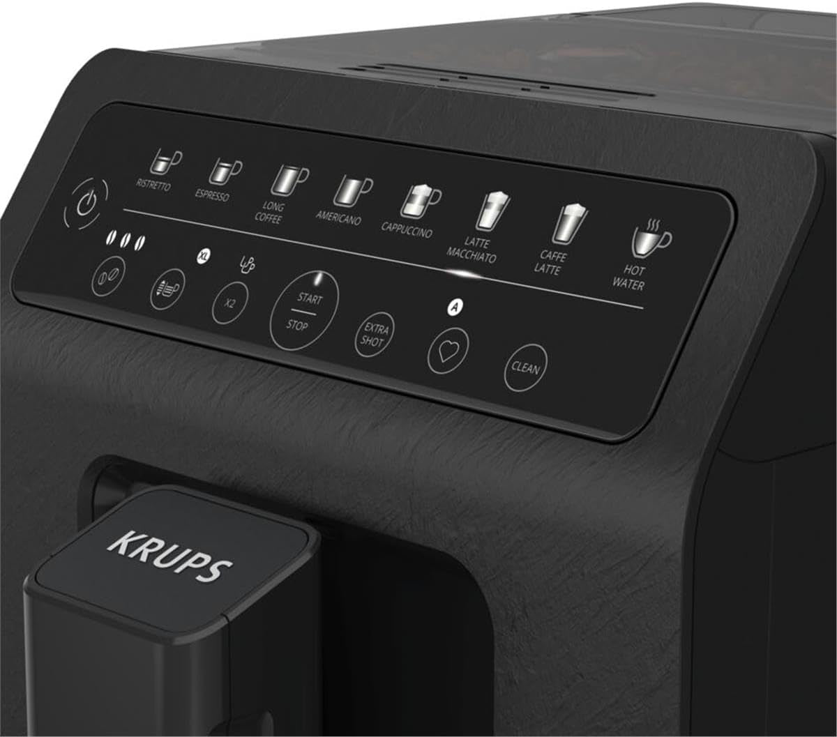 Krups EA897B Evidence ECOdesign automatische espressomachine, automatische espresso- en cappuccinofunctie, Quattro Force technologie, one-touch melkbekers, 8 presets, melksysteem, 1450W