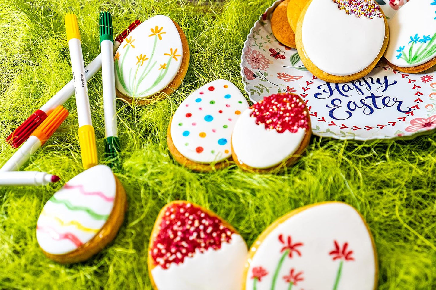 RUF Voedselkleurstiften Set van 8 veilige voedselkleurstiften voor het schilderen en schrijven op fondant en dergelijke Suikerstiften met elk 2 punten