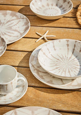Mallorca, servies voor 6 personen, 18 delig, porselein, beige