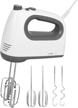 Clatronic-mixer | Kraftvoller 400 Watt-motor | Handmixer | Turbostufe & 5 Geschwindigkeitsstufen | Handmixer | Spülmaschinengeeignete Edelstahlquirle Und-Knethaken | HM 3775 Keuken Naty Shop Weiß-Grau 400 Watt