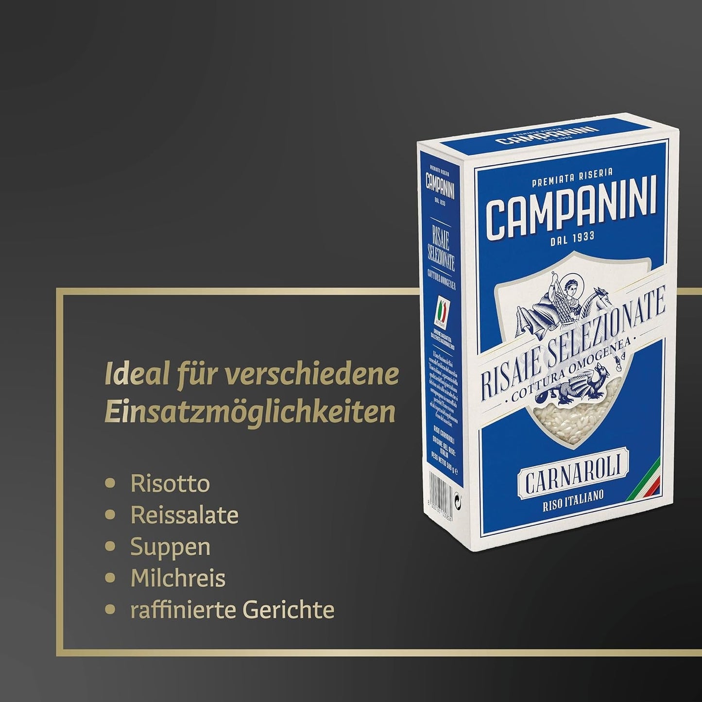 RISO CARNAROLI | Rijstrisotto | 500 g uit Italië | Risotto's en Soepen | RISERA CAMPANINI