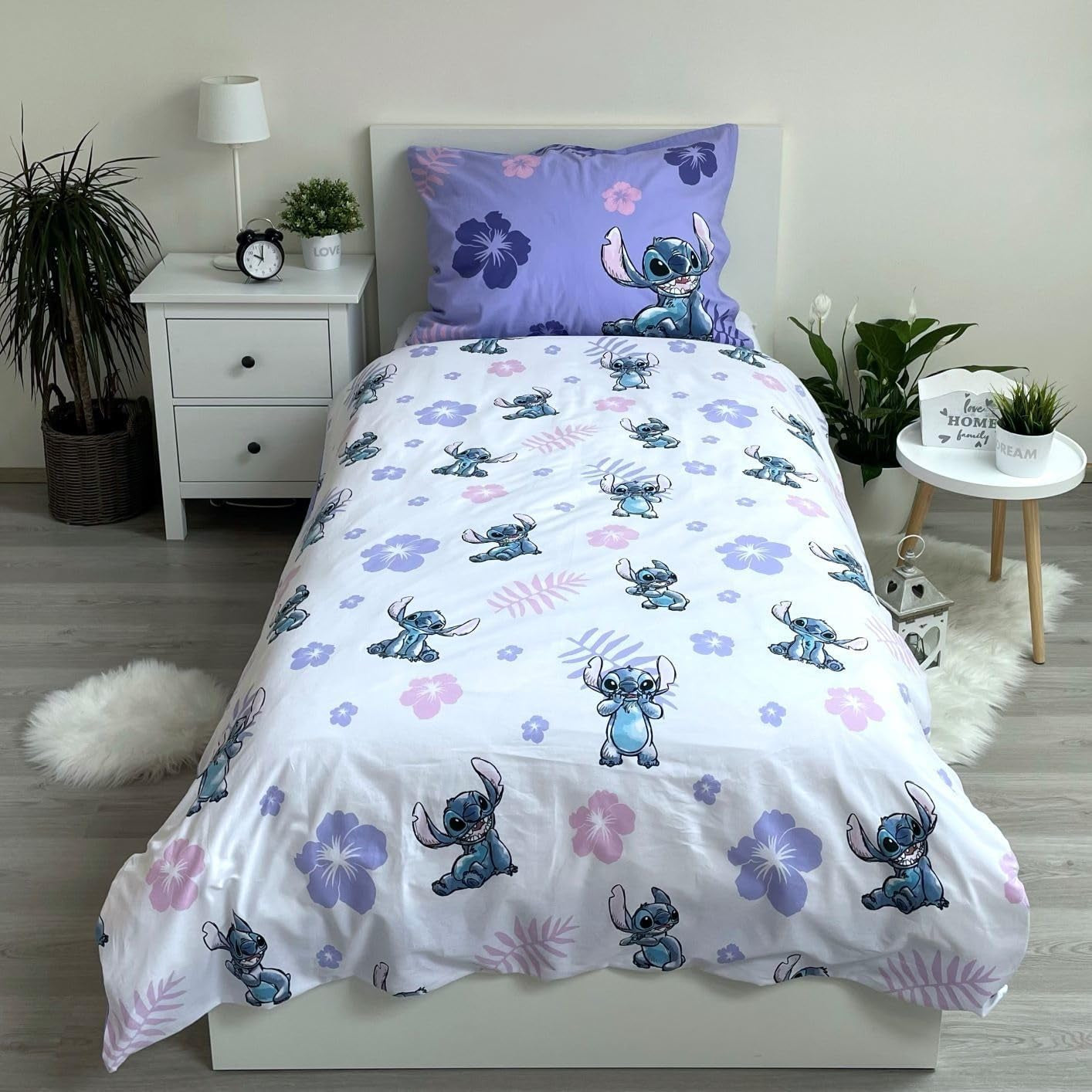 Omkeerbaar kinderbeddengoed, Lilo & Stitch, 100% katoen Beddengoed - kinderen Naty Shop